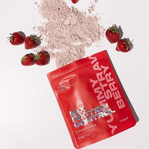 Mix Protein Slim, полуничний смак, 5 порцій &mdash; білковий коктейль для схуднення, заміна сніданку (Чойс) фото