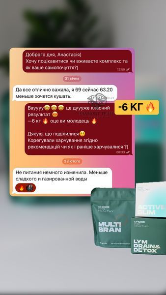 Схуднення, контроль апетиту та лімфодренаж: Клітковина + Lym drain + Acive Slim | Choice фото